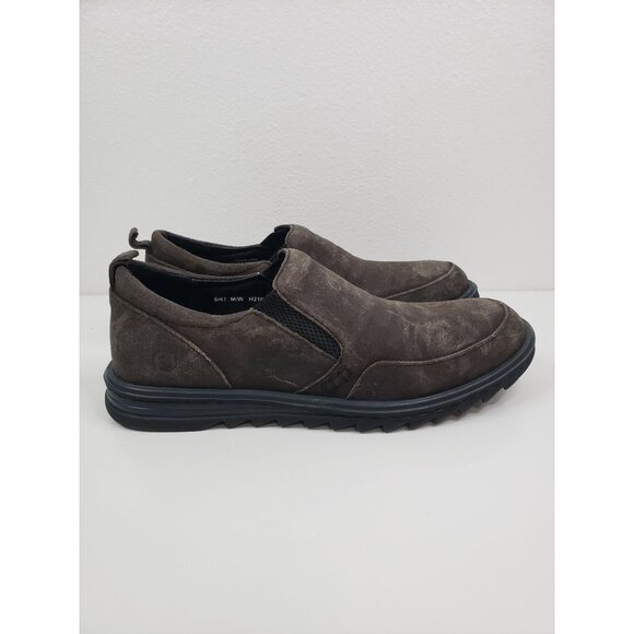 Born Men\'s Nigel Distressed Leather Slip-Ons‎ in Brown - Size 8 main image 9